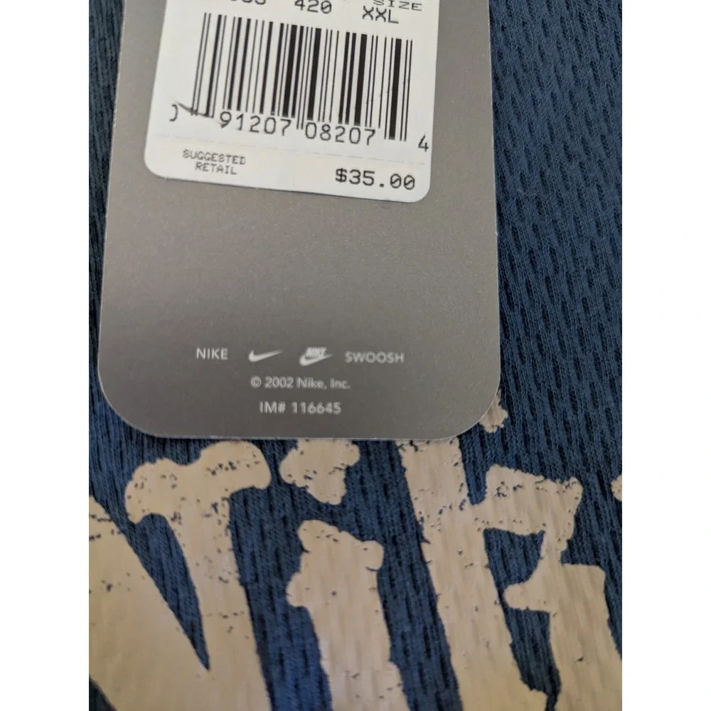 NWT Vtg Y2K Nike Athletics Mens Long Sleeve‎ Raglan Shirt XXL Blue Lion Graphic